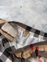 Burberry beige check swim shorts