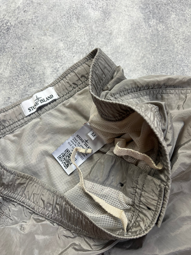 Stone island silver nylon metal swim shorts