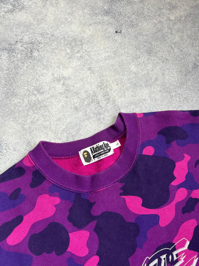 Bape purple camo jumper