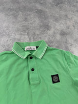 Stone island AW22 green polo shirt