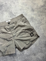 Stone island silver nylon metal swim shorts