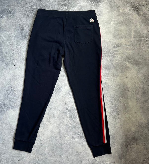 Moncler navy blue striped cotton sweatpants