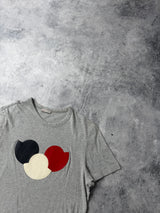 Moncler grey tri logo graphic tee