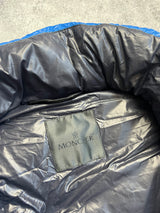 Moncler blue parke quilted shell gilet