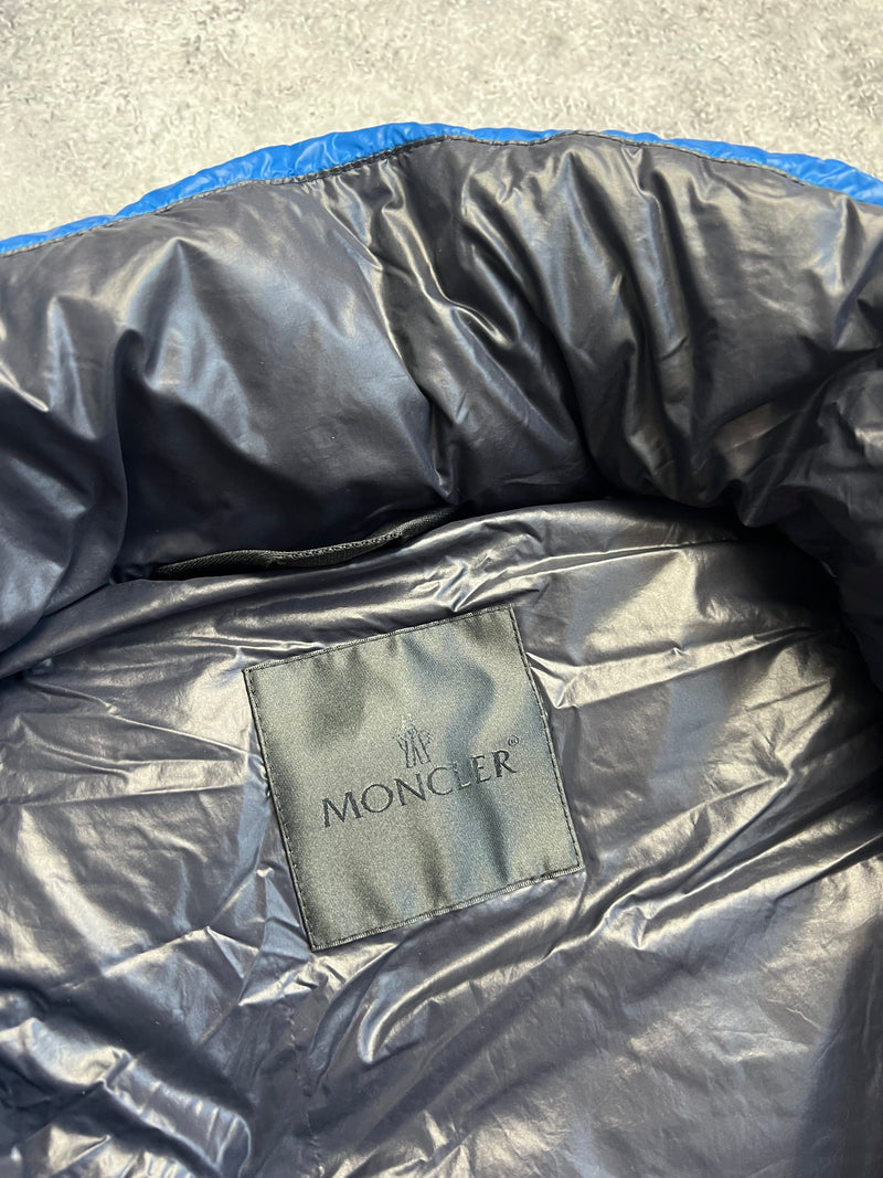 Moncler blue parke quilted shell gilet