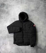 Canada goose black nylon hooded lodge down jacket
