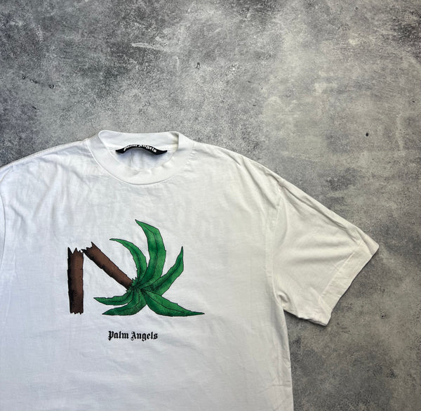 Palm angels white broken palm tree tee