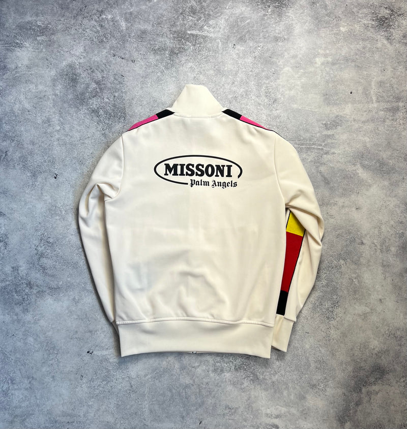Palm angels x missoni cream track jacket