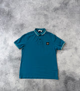 Stone island teal blue polo shirt