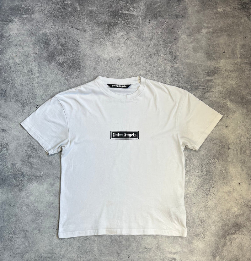 Palm angels white box logo tee