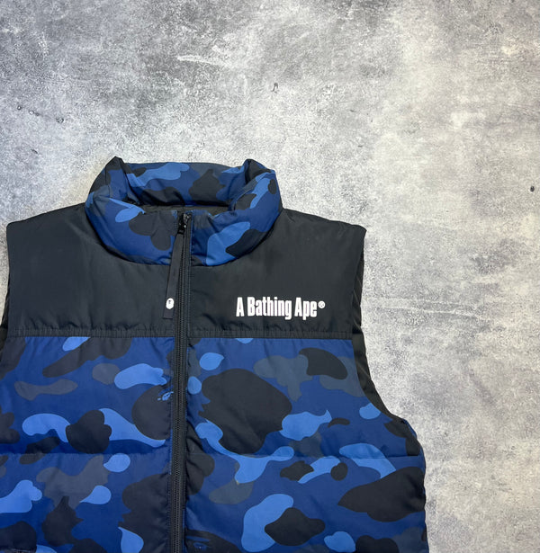 Bape blue camo gilet