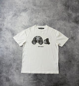 Palm angels white skeleton kill the bear tee