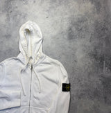Stone island 2018 white zip hoodie