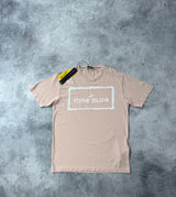 Stone island SS21 light pink box logo graphic tee