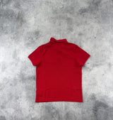 Moncler red double logo polo shirt