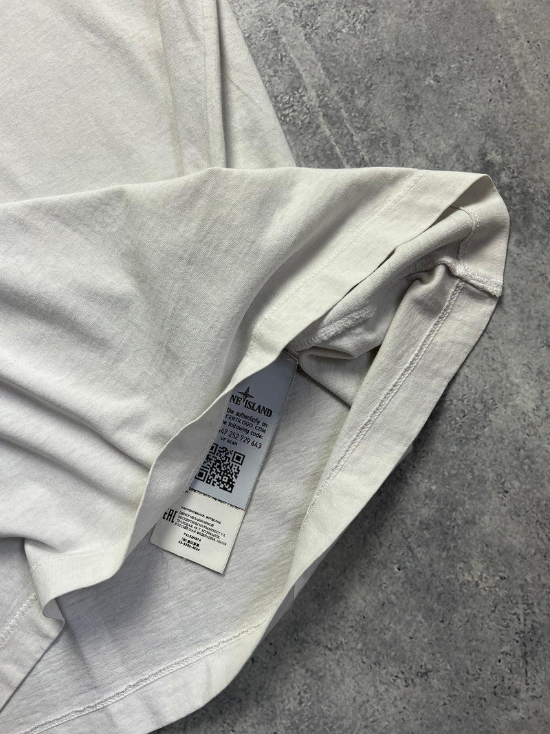 Stone island white graphic tee