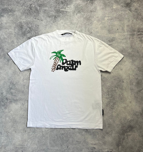 Palm angels white sketchy logo tee