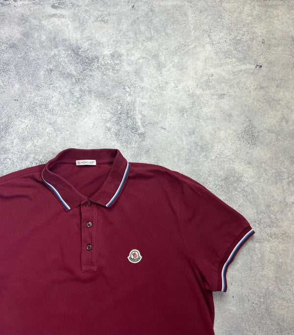 Moncler burgundy polo shirt
