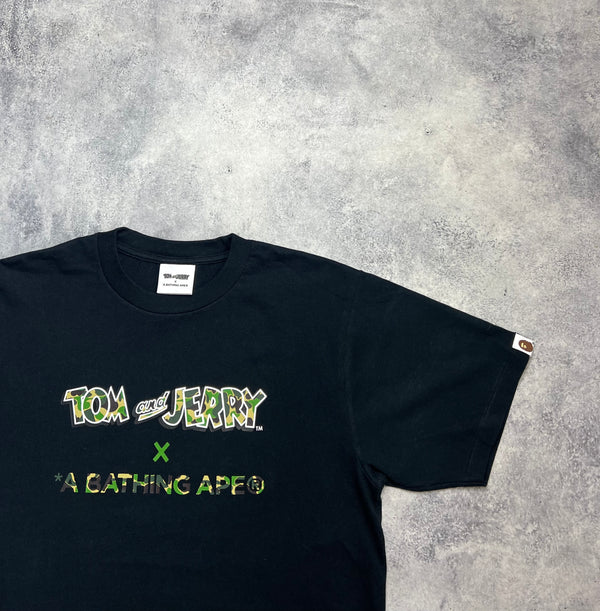 Bape x Tom & Jerry black graphic tee