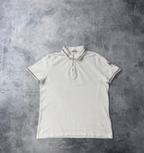 Moncler white polo shirt with arm logo