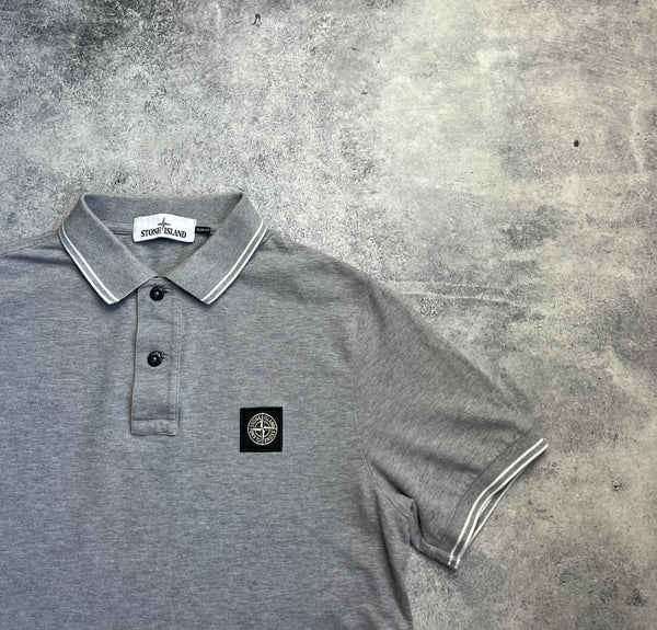 Stone island grey polo shirt