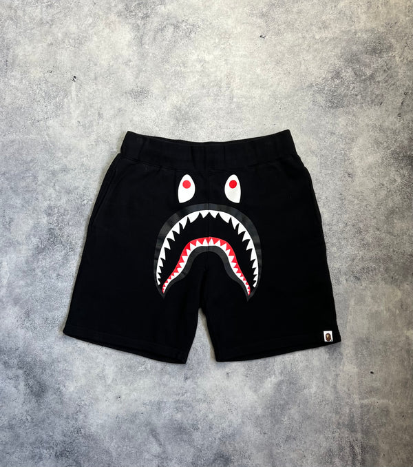 Bape black shark cotton shorts