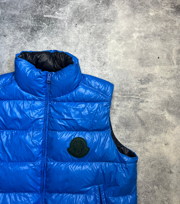Moncler blue parke quilted shell gilet