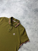 Moncler khaki green polo shirt