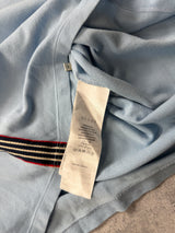 Gucci logo cotton blend polo shirt light blue