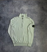 Stone island 2023 light green knit 1/4 zip jumper