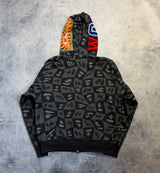 Bape black distortion shark relaxed fit hoodie