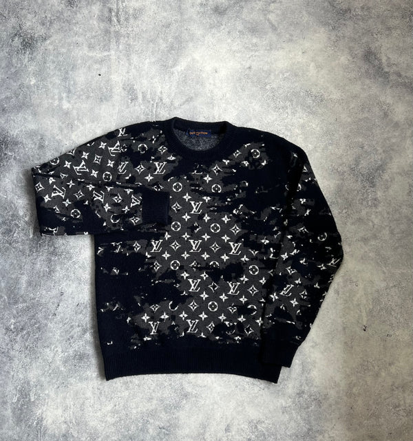 Louis Vuitton distressed monogram wool jumper
