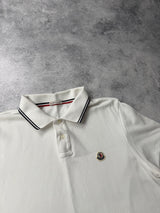 Moncler white polo shirt