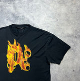 Palm angels black burning graphic tee