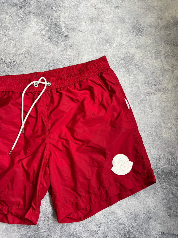 Moncler red swim shorts
