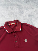 Moncler burgundy red polo shirt