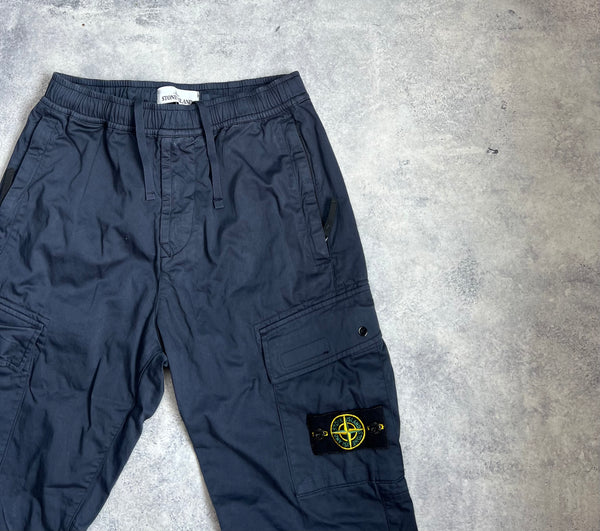 Stone island 2021 navy cuffed cargo trousers
