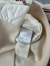 Moncler cream hooded down cardigan jacket