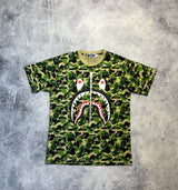 Bape green camo shark tee