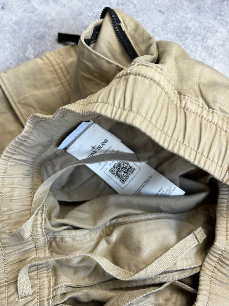 Stone island 2022 beige cuffed cargo trousers