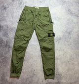 Stone island khaki cuffed cargo trousers