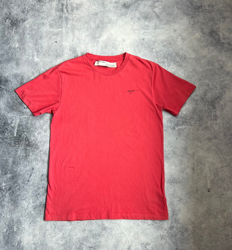 Off-white small logo red tee