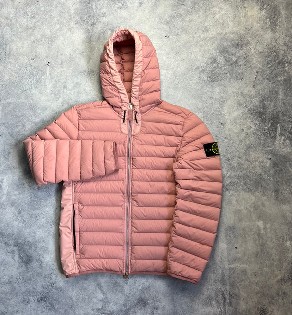 Stone island 2021 pink loom woven down coat