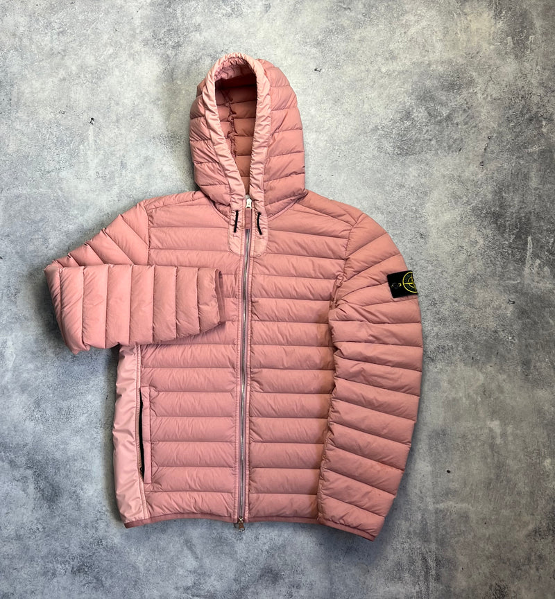 Stone island 2021 pink loom woven down coat