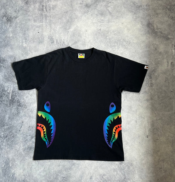 Bape black rainbow shark tee