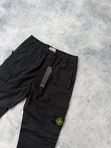 Stone island AW22 black cuffed cargo trousers