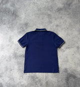 Prada dark blue polo shirt black badge