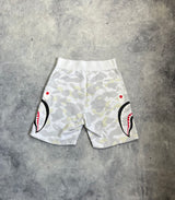 Bape white camo glow in the dark cotton shorts