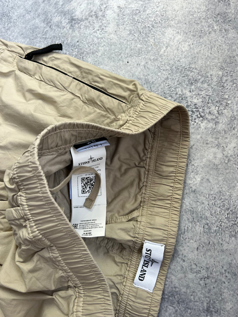 Stone island 2022 beige cuffed cargo trousers