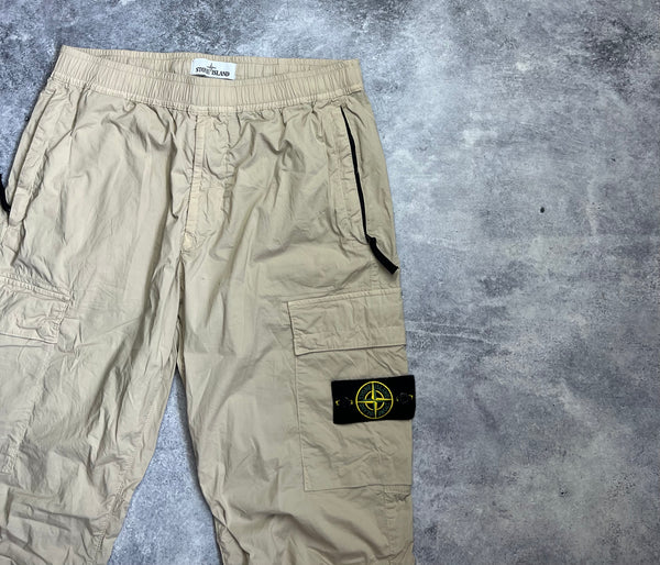 Stone island 2022 beige cuffed cargo trousers
